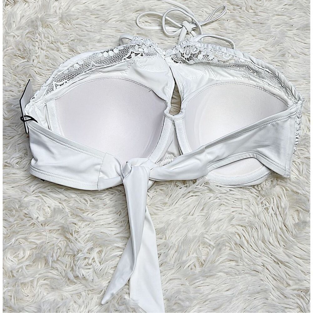 A.Che Britta Halter Bikini Top in White Bora Bora NWT 32C/34B/36A - Picture 5 of 6